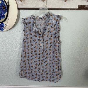 Loft Sleeveless Floral Print Top